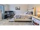 Bedroom with a grey carpet, a study desk, and a double bed at 1897 S Buchanan Cir, Aurora, CO 80018