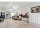 Cozy living room with a ceiling fan and vintage decorations at 8736 W 46Th Ave, Wheat Ridge, CO 80033