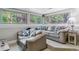 Comfortable living area with a large window view, plush couches and throw pillows, perfect for relaxation at 5373 E Links Cir, Centennial, CO 80122