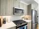 Modern kitchen with stainless steel appliances and wood cabinetry at 3927 Inca St, Denver, CO 80211