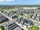 Birds eye view of a residential community featuring sidewalks, green spaces, and mountain views at 6940 Clay St, Denver, CO 80221
