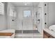 Spa-like bathroom with walk-in shower, soaking tub, and modern fixtures at 359 Castlemaine Ct, Castle Rock, CO 80104