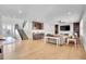 Spacious living room with a modern fireplace and built-in shelving at 359 Castlemaine Ct, Castle Rock, CO 80104