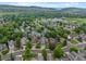 Aerial view showcasing a residential neighborhood with mature trees, green spaces, and mountain views at 18 Blue Sage, Littleton, CO 80127