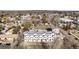 Aerial view of new townhome construction near a residential neighborhood at 5193 Carr St, Arvada, CO 80002