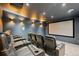Home theater room with comfortable seating, providing an immersive viewing experience at 7868 Cicero Ct, Littleton, CO 80125