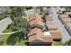 Overhead view of the community, featuring the roofs, landscaping, and street layout at 7355 S Knolls Way, Centennial, CO 80122