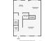 Detailed floor plan showcasing the layout of the living room, kitchen, bathroom, and stairs at 7355 S Knolls Way, Centennial, CO 80122