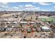 An aerial view of the property that is marked by a red box featuring the surrounding neighborhood at 1850 S Williams St, Denver, CO 80210