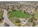 Aerial view of neighborhood park, playground, and green space, perfect for an active lifestyle at 7888 S Magnolia Way, Centennial, CO 80112