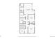 Second story floor plan with three bedrooms, two baths, closets and staircase at 9786 Rosalee Peak St, Littleton, CO 80125