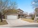 Charming two-story home featuring an attached two-car garage, inviting porch, and manicured front lawn at 11254 Oakland Dr, Commerce City, CO 80640