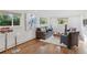 Bright living room featuring hardwood floors, large windows, a cozy sofa, and modern décor at 3190 S Detroit St, Denver, CO 80210