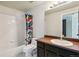 This bathroom features a tub/shower combo, sleek fixtures, and is move-in ready for the next homeowner at 860 Quintana Ln, Erie, CO 80516