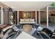 This covered patio area features a sofa, chairs, a patterned rug, and a great view of the surrounding backyard at 1985 Union St, Lakewood, CO 80215