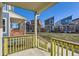 View from porch of a community of modern homes and a grassy yard at 10251 E 62Nd Pl, Denver, CO 80238