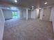 Open basement area featuring modern carpet, recessed lighting, and several closet doors at 14546 Pine View Rd, Larkspur, CO 80118