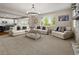 Open-concept living room with lots of light, neutral color pallet, and views of the dining area at 7734 Blue Water Dr, Castle Rock, CO 80108
