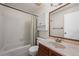 Bright bathroom features a tub and shower combination along with vanity and toilet at 2630 Juniper Ave # 37-5, Boulder, CO 80304