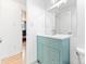Bathroom with a modern vanity and tile floors at 4163 S Decatur St, Englewood, CO 80110