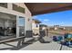 Covered balcony with outdoor seating and views at 7600 Patrick Trl, Elizabeth, CO 80107
