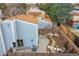 Aerial view of back yard featuring landscaping, patio, and wood fence at 16349 E Radcliff Pl # B, Aurora, CO 80015