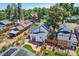 Aerial image of an inviting outdoor space with a patio, garden, fire pit, and stylish seating, ideal for relaxation at 4883 Perry St, Denver, CO 80212