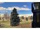 Scenic view overlooking lush green grounds and mature trees from a balcony with blue skies at 13661 E Marina Dr # 406, Aurora, CO 80014