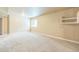 Basement featuring carpeted floors and built-in shelving at 119 Lake Ave, Palmer Lake, CO 80133