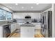 Contemporary kitchen featuring white cabinets, granite countertops, and stainless steel appliances at 5075 Weeping Willow Cir, Highlands Ranch, CO 80130
