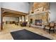 Lobby area with stone fireplace and seating at 34 Highfield Trl # 307, Breckenridge, CO 80424