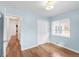 Light and airy bedroom with a closet, window and beautiful wood floors at 4545 E Harvard Ave, Denver, CO 80222