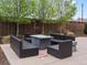 Outdoor patio area featuring comfortable seating around a central fire pit, perfect for relaxing and entertaining at 9446 Quintero St, Commerce City, CO 80022