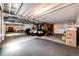 Spacious unfinished basement area with exposed ceiling and various storage solutions at 3722 Sandy Vista Trl, Castle Rock, CO 80104