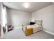 Neutral bedroom with modern ceiling light, carpet and gold toned single bed at 3722 Sandy Vista Trl, Castle Rock, CO 80104