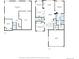 Detailed floor plan showcasing layout of a two-story home with labeled rooms and dimensions at 20550 E Lake Cir, Centennial, CO 80016