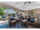 Covered patio with ceiling fan, grill, and comfortable seating, perfect for relaxation and entertaining at 801 S Steele St, Denver, CO 80209