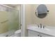 A bathroom featuring a shower and sink with modern fixtures and good lighting at 3720 S Fairplay Way, Aurora, CO 80014