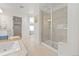 Bathroom with a walk-in shower and modern fixtures at 3589 Rucksack Ct, Castle Rock, CO 80108