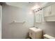 This full bathroom features a single vanity, built in mirror, and linen storage space at 11200 W 102Nd Ave, Broomfield, CO 80021