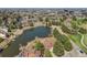 Scenic aerial view of lake community with lush trees and landscaping at 163 Ward Ct, Lakewood, CO 80228