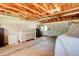Large open garage with white support railing and storage at 9852 Zephyr Dr, Broomfield, CO 80021