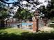 Beautiful community pool area surrounded by a secure wrought iron fence at 4850 S Kittredge St, Aurora, CO 80015