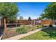 Fenced backyard featuring a chicken coop and a garden plot at 3147 W 39Th Ave, Denver, CO 80211