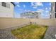 Small fenced backyard with a patch of green grass and gravel groundcover, perfect for relaxing outdoors at 4028 N Rome St, Aurora, CO 80019