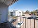 Enjoy the exterior view from this unit's private balcony overlooking the parking area and nearby building at 13095 W Cedar Dr # 302, Lakewood, CO 80228