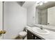 Bathroom with vanity, a large mirror, and a separate shower at 13095 W Cedar Dr # 302, Lakewood, CO 80228