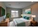 Bedroom with window and view features neutral decor, soft lighting and a queen-sized bed at 14763 Pepper Pike Pl, Parker, CO 80134