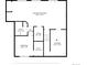This basement floor plan exhibits a recreation room, bedroom, bath, and storage area at 1076 Rosemary St, Denver, CO 80230