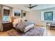 This bedroom features a modern bed, natural light, and a stylish rug at 6709 Walker Ct, Niwot, CO 80503